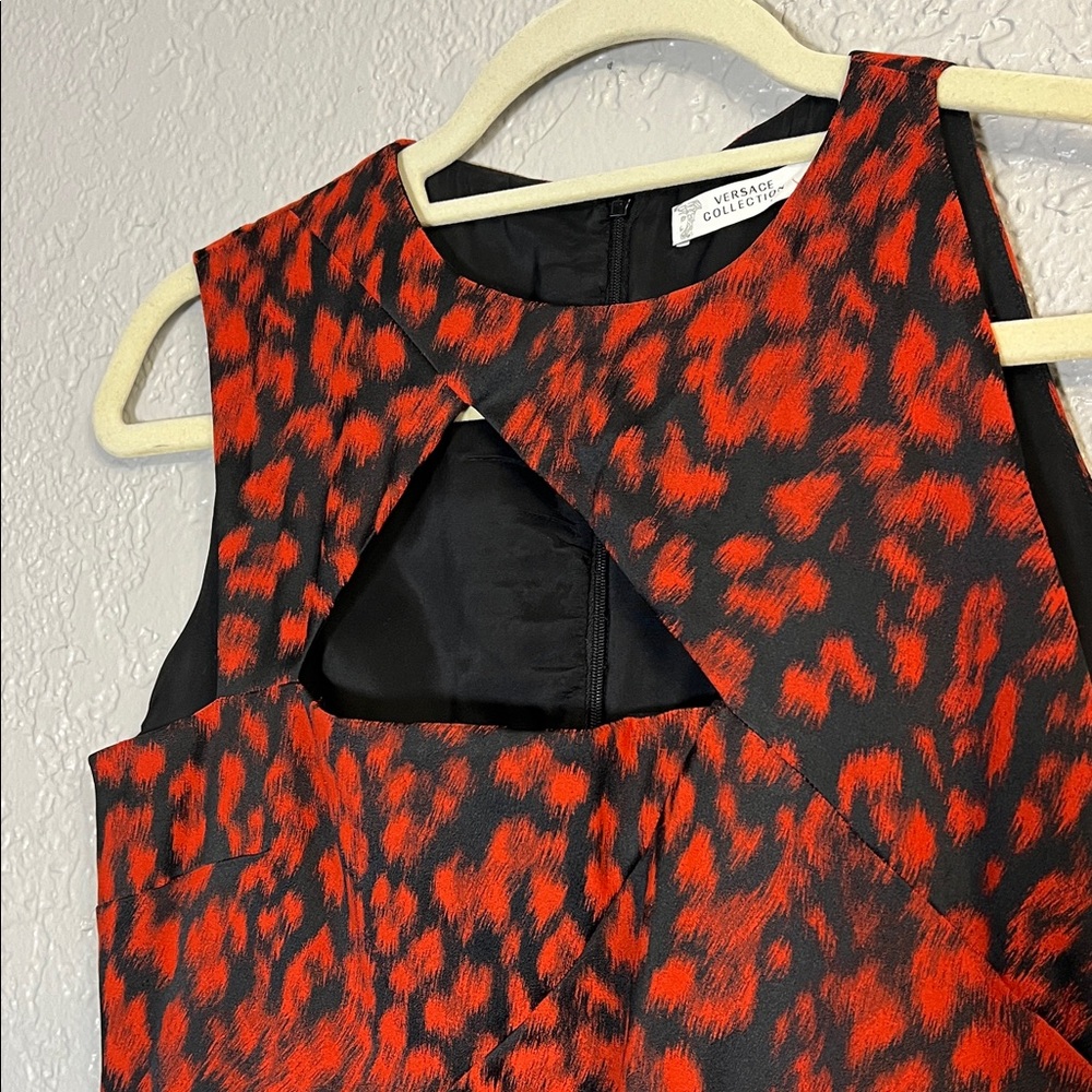 VERSACE COLLECTION RED CUT-OUT SHEETH DRESS - Picture 9 of 16